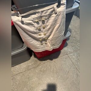 White Skirt with Gold Button Accents p76